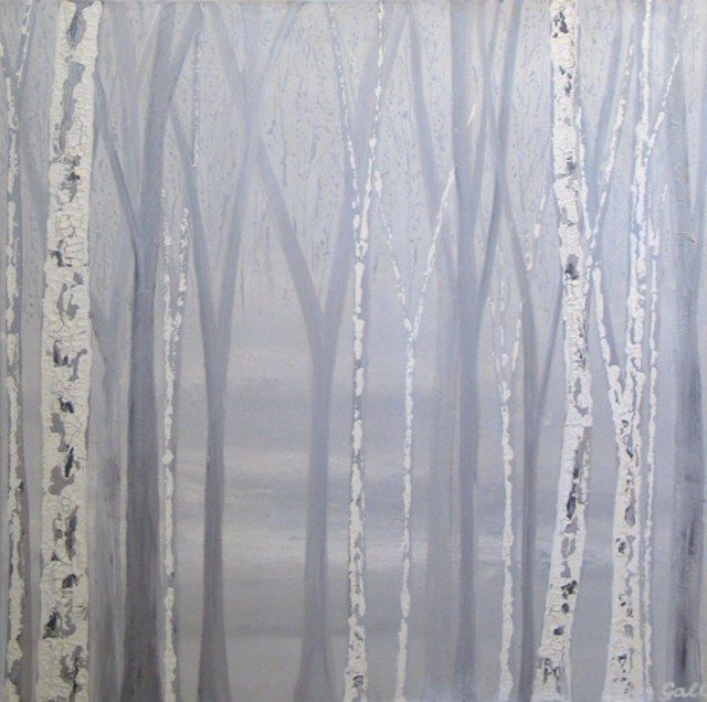 Georgie Gall Silver Birches Overlooking the Lake